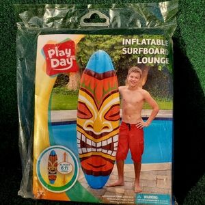 Play Day Inflatable 6ft Surfboard Lounger Raft Relax Chill Summer 2017 New